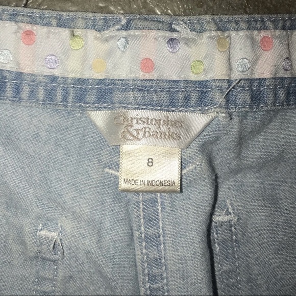 CHRISTOPHER & BANKS Sz 8 BLUE CROP DENIM Pants - Picture 3 of 8